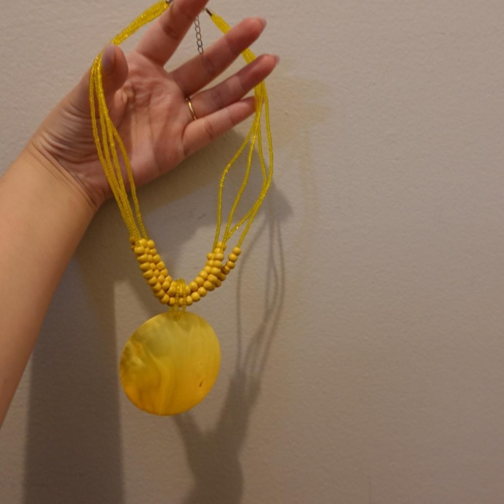 Yellow Shell Like Necklace
